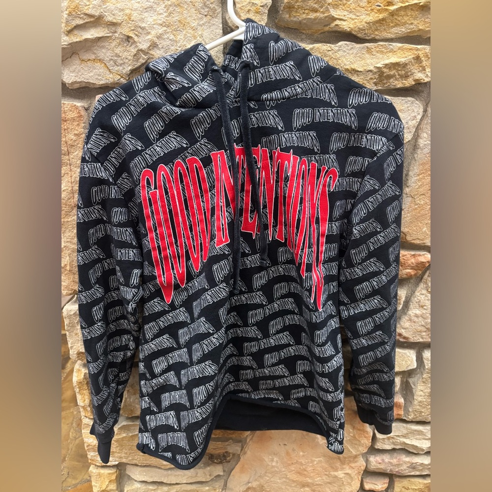 NAV X VLONE Good Intentions Hoodie, Red, Black, White Size Medium